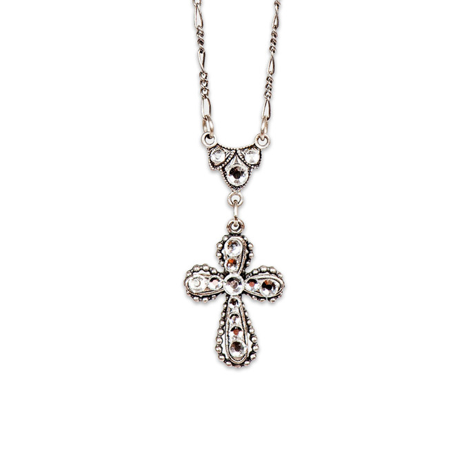 Anne Koplik Dainty Swarovski Crystal Cross Necklace
