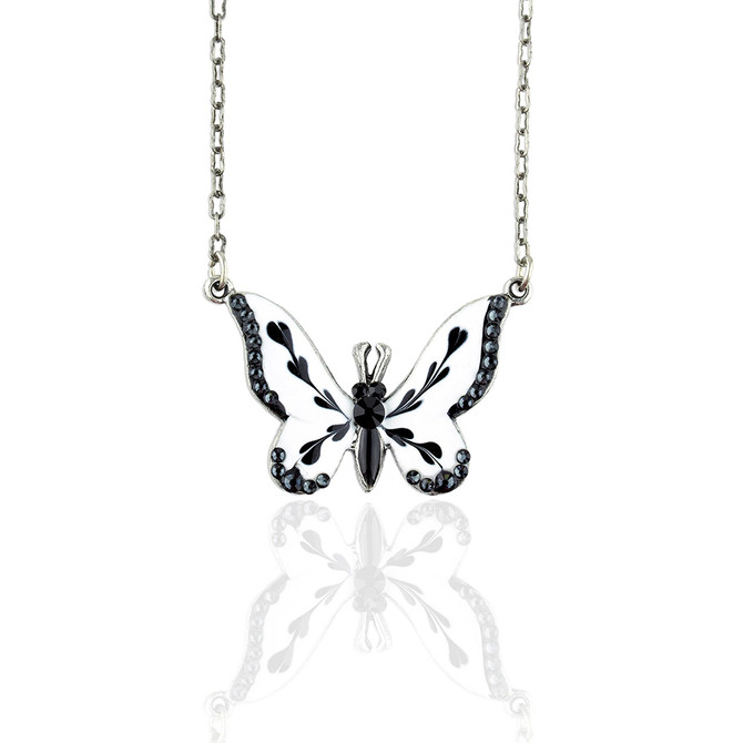 Anne Koplik Madeiran Swarovski Crystal Butterfly Necklace