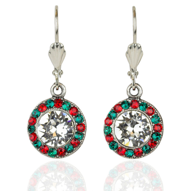 Anne Koplik Carolle Crystal Holiday Halo Earrings