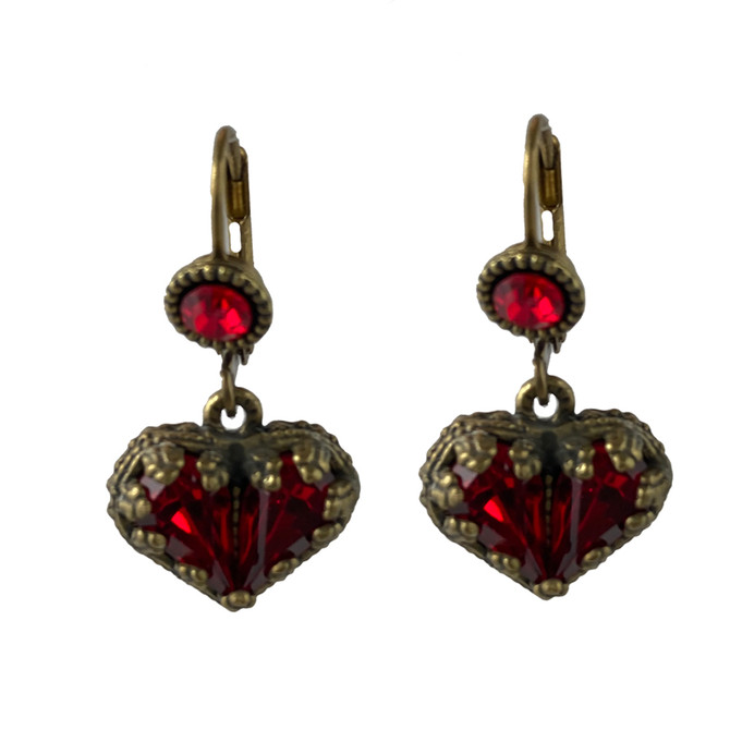 Michal Negrin Victorian Heart Hook Earrings