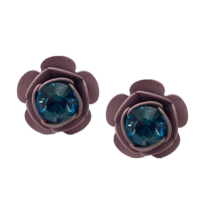 Michal Negrin Small Flower Power Stud Pink Earrings