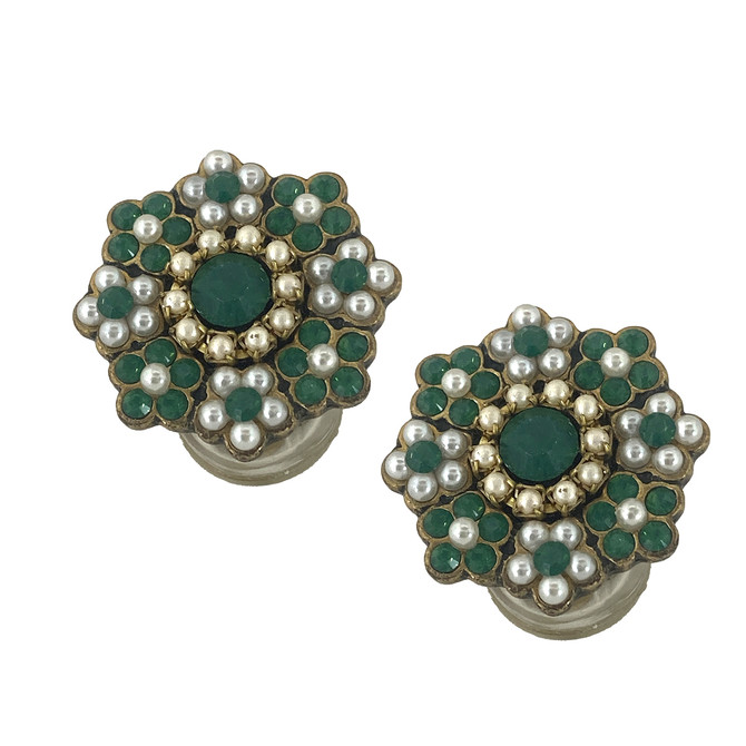 Michal Negrin Cluster Button Clip on Earrings