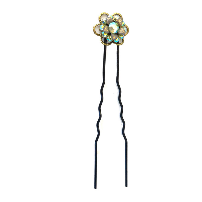 Michal Negrin Stylish Alcea Blooming Flower Hair Pin