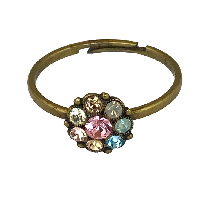 Michal Negrin Blooming Swarovski Crystal Adjustable Ring