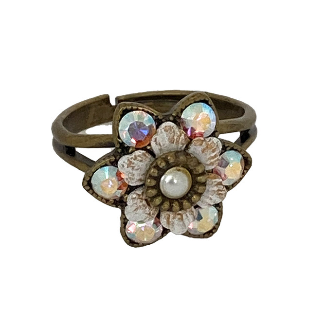 Michal Negrin Olearia Swarovski Crystal Adjustable Ring