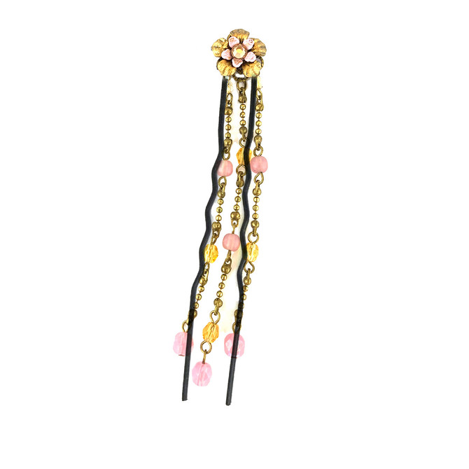 Michal Negrin Handmade Mars Magic Flower Droping Hair Pin