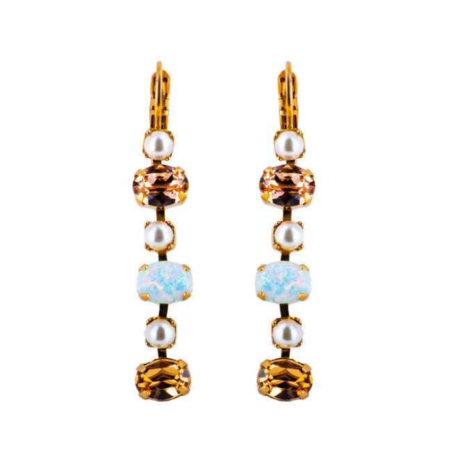 Mariana Alternating Oval and Round French Wire Earrings in Cookie Dough - Preorder