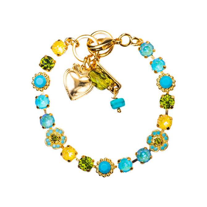 Mariana Petite Flower and Cluster Bracelet in Pistachio - Preorder