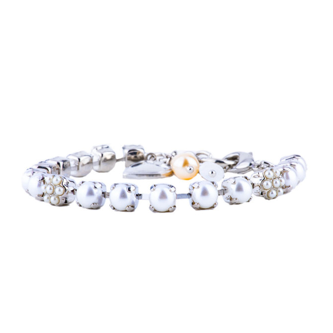 Mariana Petite Flower Bracelet in Cream Pearl - Preorder