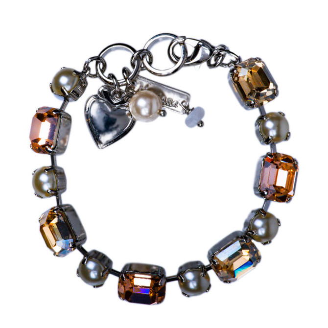 Mariana Emerald Cut and Round Bracelet in Cookie Dough - Preorder