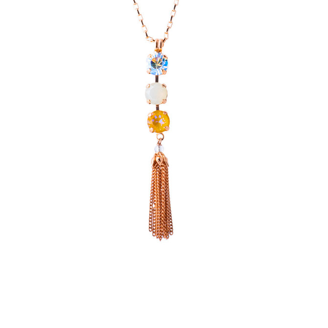 Mariana Must-Have Three Stone Pendant with Tassel in Butter Pecan - Preorder