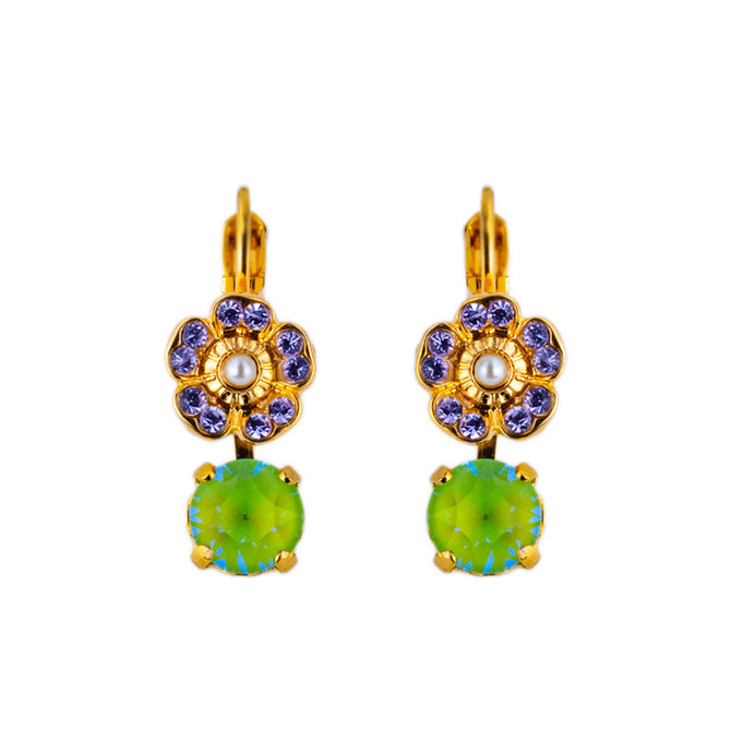 Mariana Cosmos Round Dangle French Wire Earrings in Mint Chip - Preorder