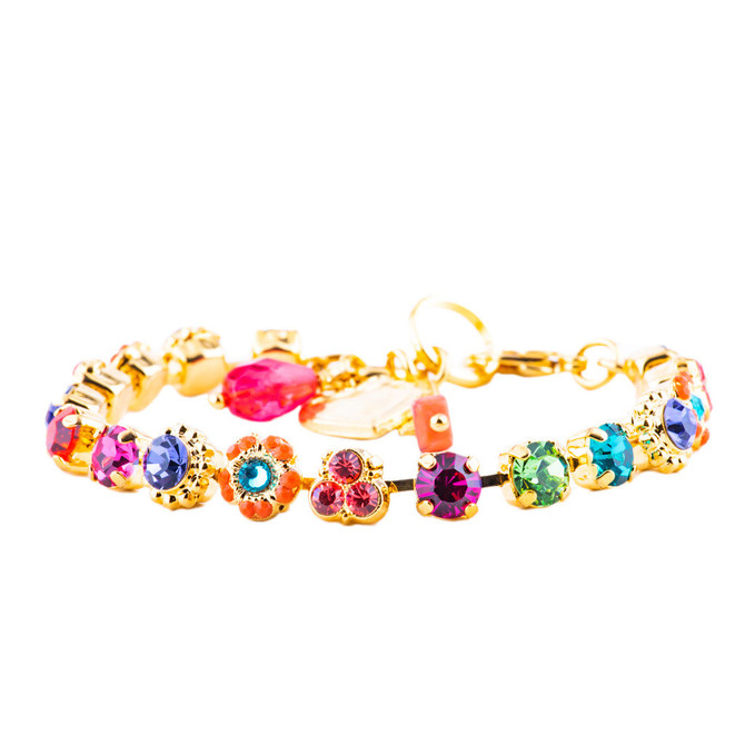 Mariana Petite Flower and Cluster Bracelet in Rainbow Sherbet - Preorder