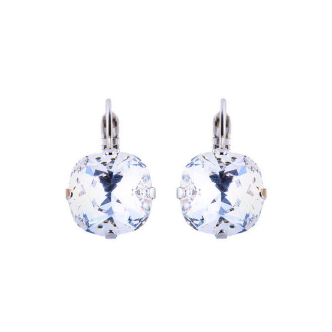 Mariana Cushion Cut Dangle French Wire Earring in Clear - Preorder