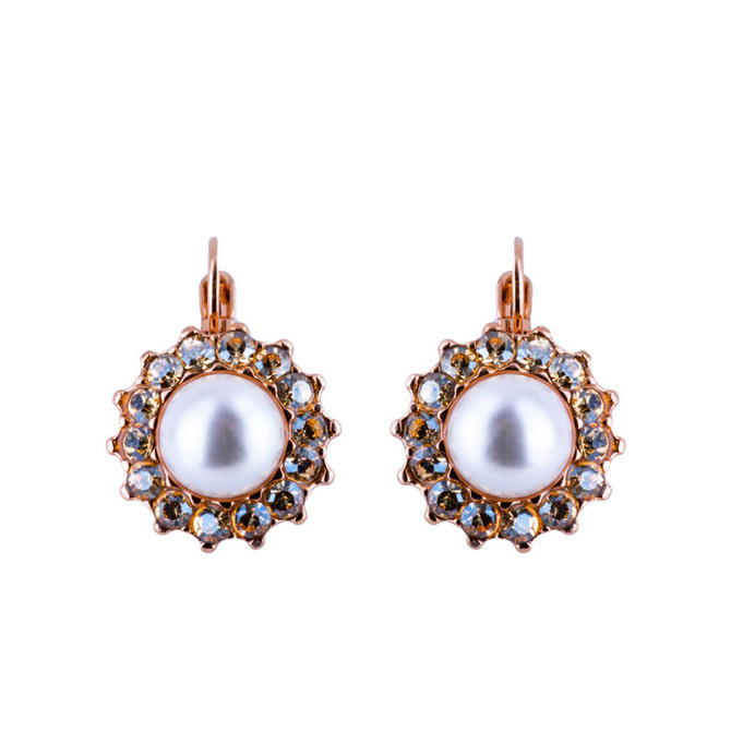 Mariana Extra Luxurious Flower French Wire Earrings in Cookie Dough - Preorder