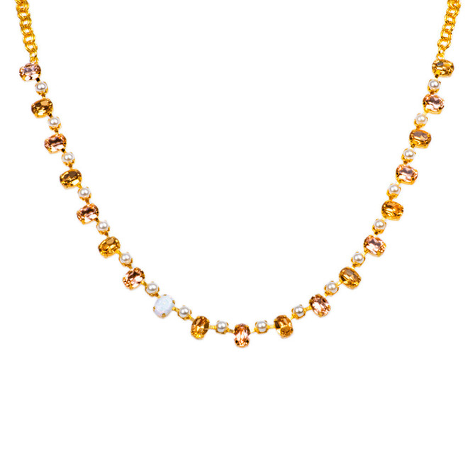 Mariana Alternating Oval and Round Necklace in Cookie Dough - Preorder