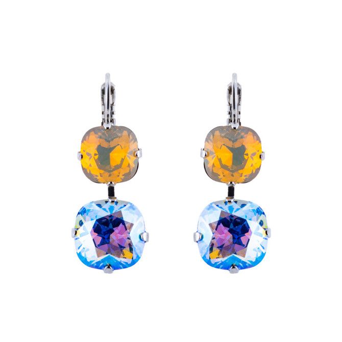Mariana Double Cushion Cut French Wire Earrings in Cake Batter - Preorder