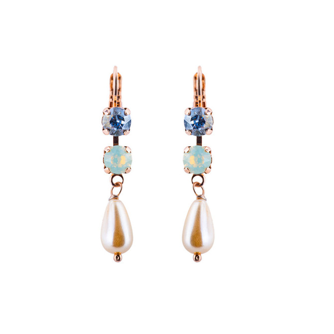Mariana Two Stone Dangle French Wire Earrings in Cake Batter - Preorder