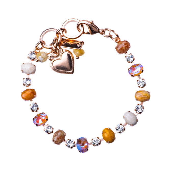 Mariana Alternating Oval and Round Stone Bracelet in Butter Pecan - Preorder