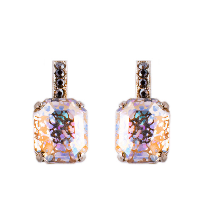 Mariana Emerald Cut French Wire Earrings in Rocky Road - Preorder