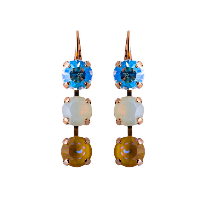 Mariana Must-Have Three Stone French Wire Earrings in Butter Pecan - Preorder