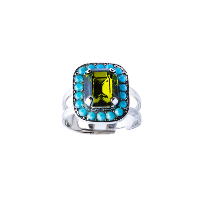 Mariana Emerald Cut Ring in Pistachio - Preorder