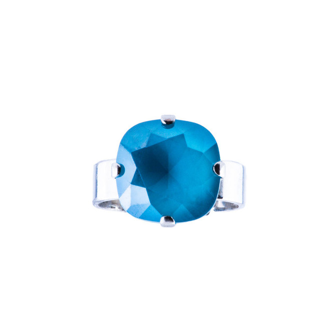 Mariana Cushion Cut Ring in Azure Blue Opal - Preorder