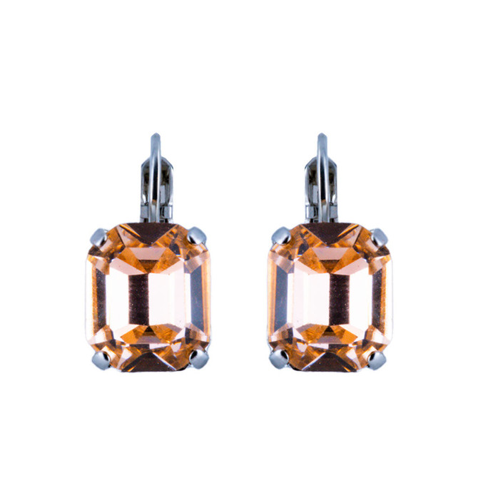 Mariana Emerald Cut French Wire Earrings in Light Peach - Preorder