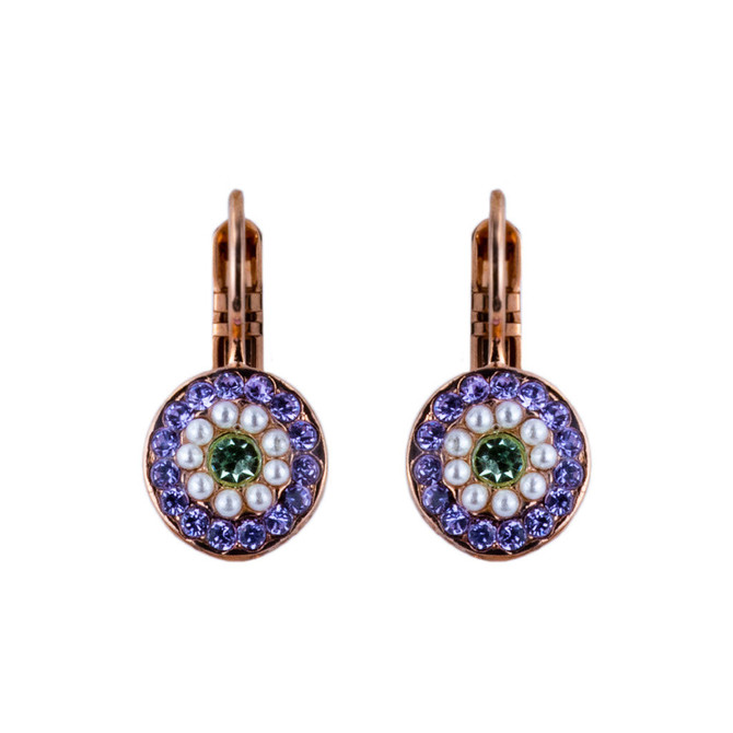 Mariana Petite Pave French Wire Earrings in Mint Chip - Rose Gold