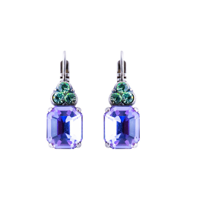 Mariana Petite Emerald French Wire Earrings with Trio Round Stones Mint Chip - Preorder