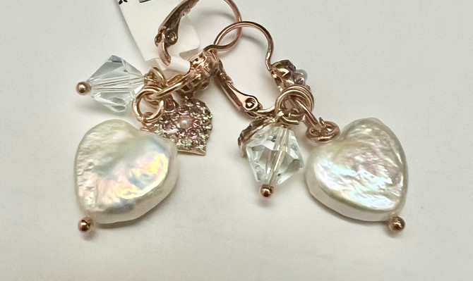 Mariana Petite Flower Dangle French Wire Earrings in Cake Batter