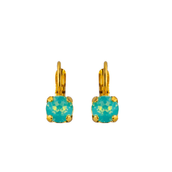 Mariana Petite Single Stone French Wire Earrings in Chrysolite Opal - Preorder