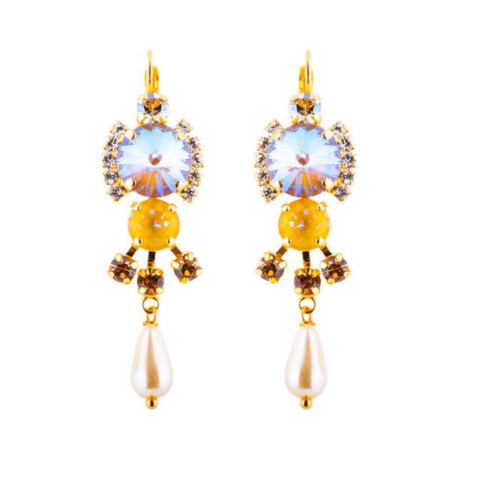 Mariana Eclectic Dangle French Wire Earrings in Butter Pecan - Preorder
