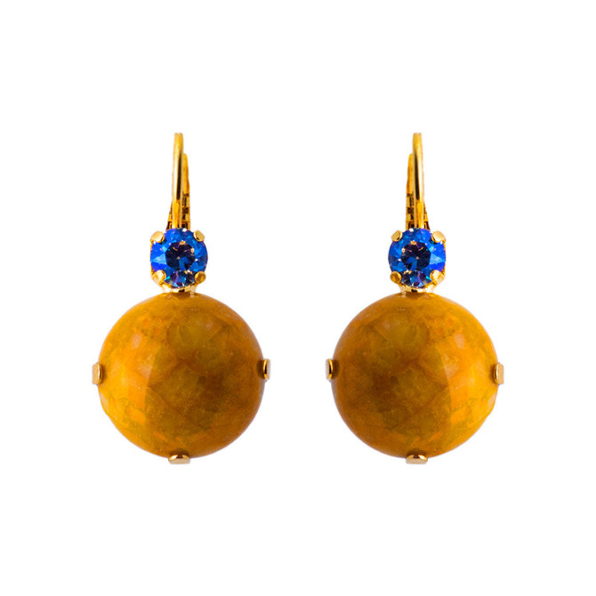 Mariana Extra Luxurious Double Stone French Wire Earrings in Butter Pecan - Preorder