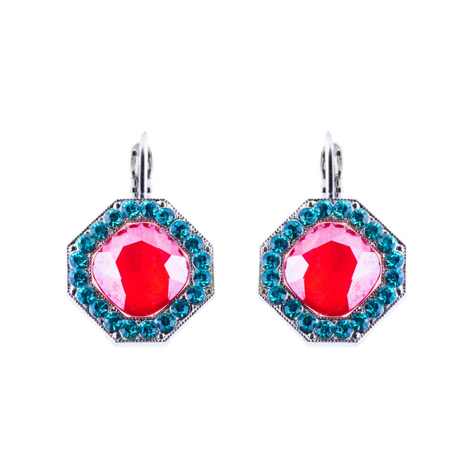 Mariana Octagon Cluster French Wire Earrings in Rainbow Sherbet - Preorder