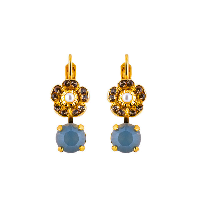 Mariana Cosmos Round Dangle French Wire Earrings in Butter Pecan - Preorder