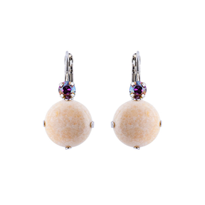 Mariana Extra Luxurious Double Stone French Wire Earrings in Cake Batter - Preorder
