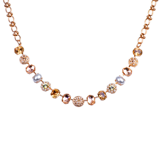 Mariana Lovable Oval Flower Necklace in Cookie Dough - Preorder