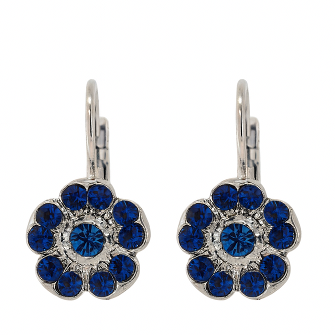 Mariana Lovable Cosmos Leverback Earrings in Sleepytime - Rhodium