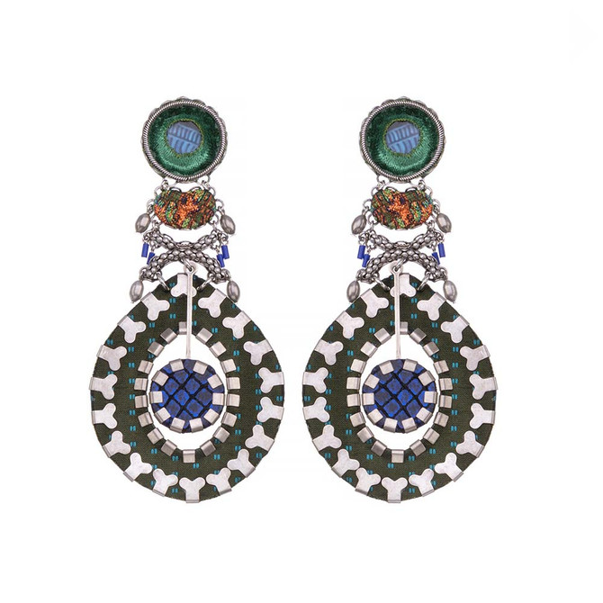 Ayala Bar Moss Rock Half Moon Earrings