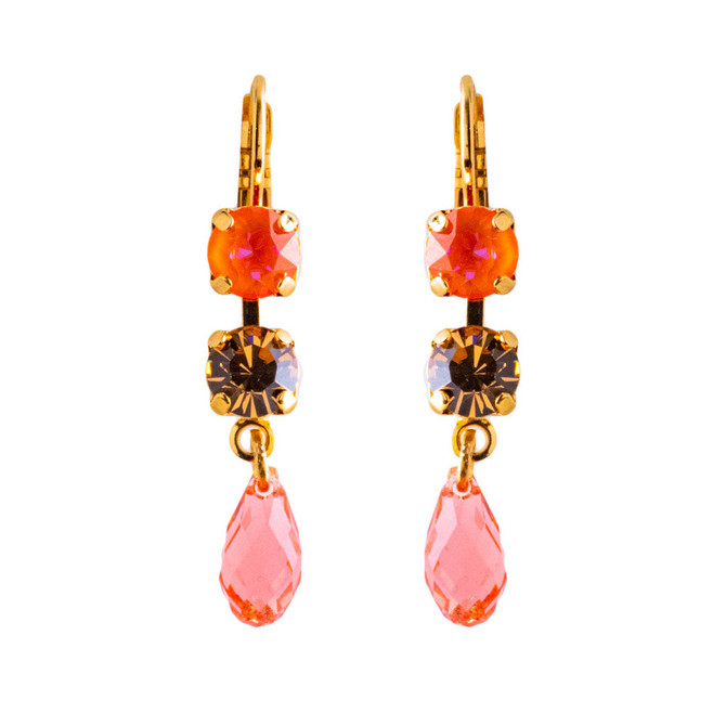 Mariana Petite Two Stone Dangle Leverback Earrings in Magic - Preorder