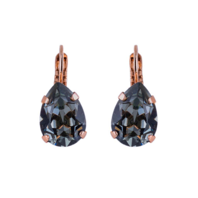 Mariana Pear Leverback Earrings in Black Diamond - Preorder