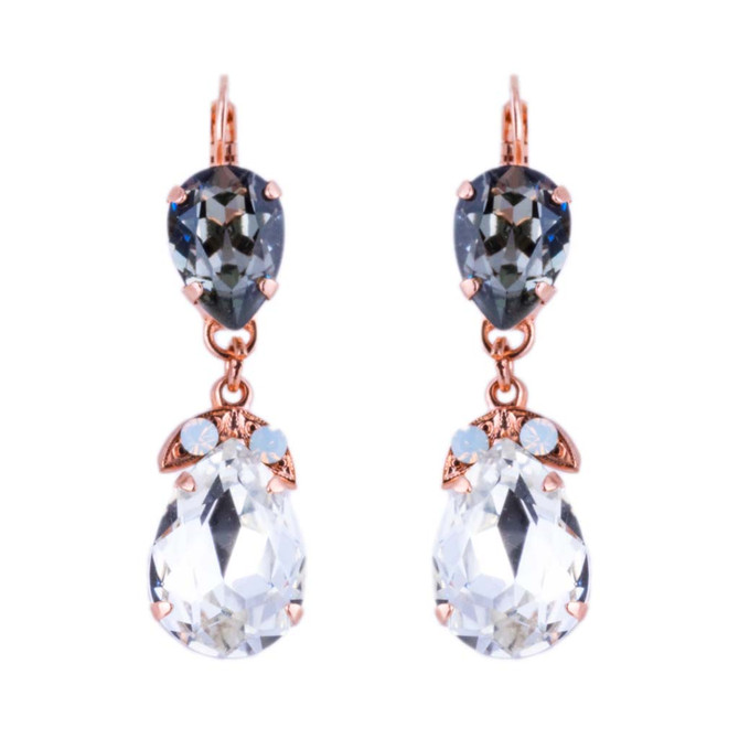 Mariana Double Pear Embellished Leverback Earrings in Ice Queen - Preorder