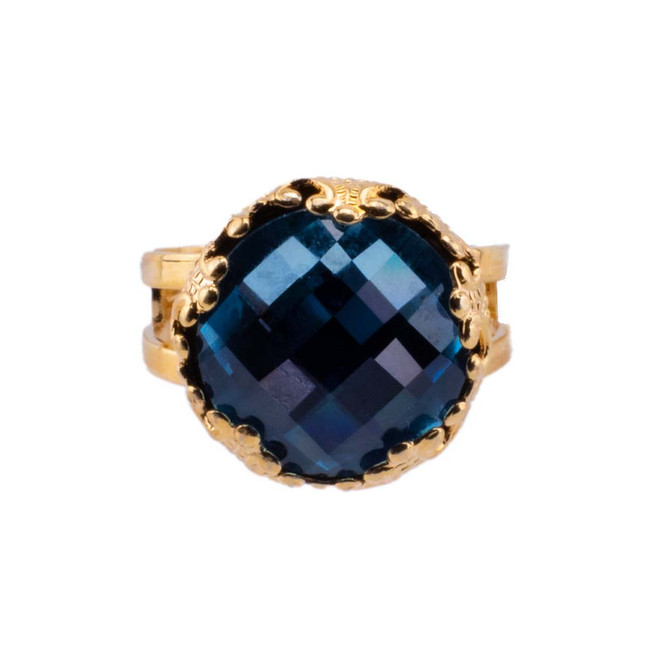 Mariana Extra Luxurious Faceted Ring in Denim Blue - Preorder