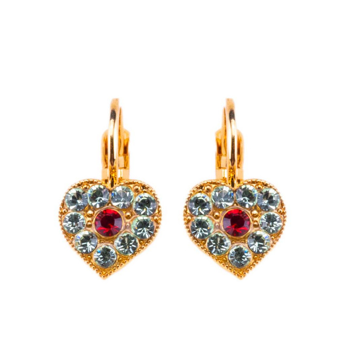 Mariana Petite Heart Leverback Earrings in Enchanted - Preorder