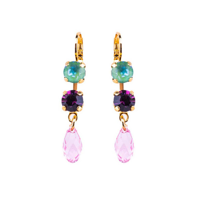 Mariana Petite Two Stone Dangle Leverback Earrings in Enchanted - Preorder