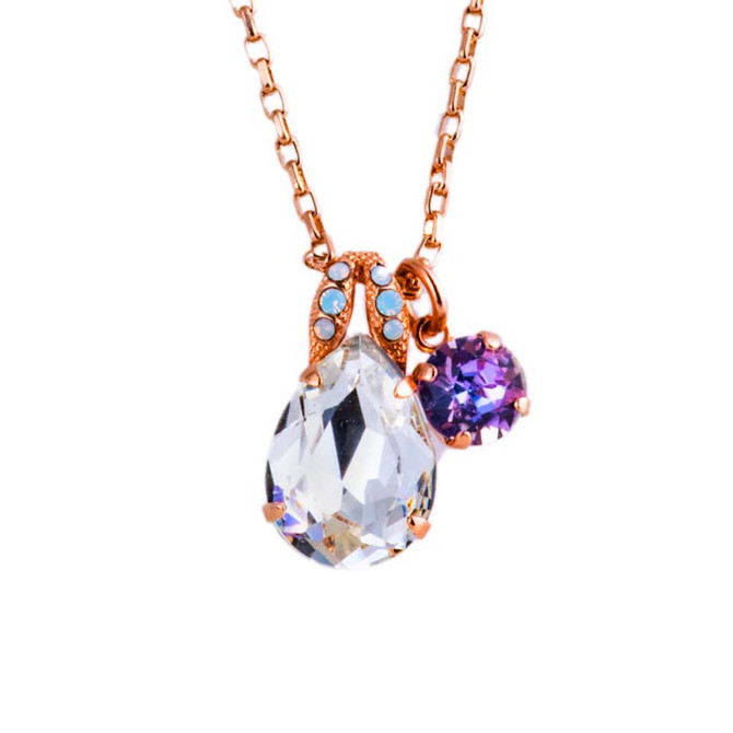 Mariana Double Stone Pear Pendant in Ice Queen - Preorder
