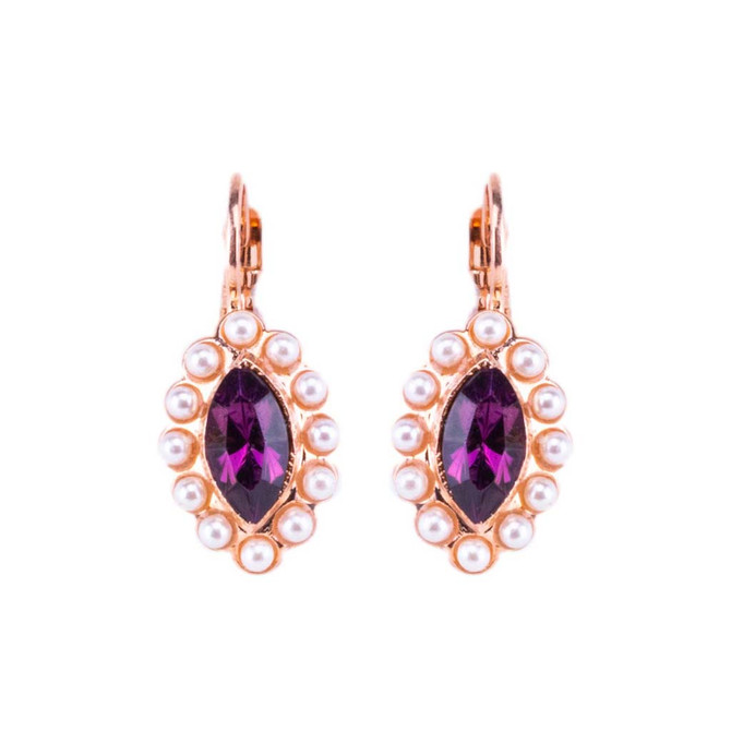 Mariana Marquise Halo Leverback Earrings in Enchanted - Preorder