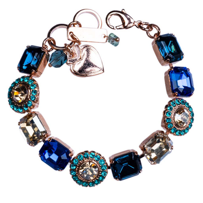 Mariana Emerald Cut and Round Cluster Bracelet in Fairytale - Preorder