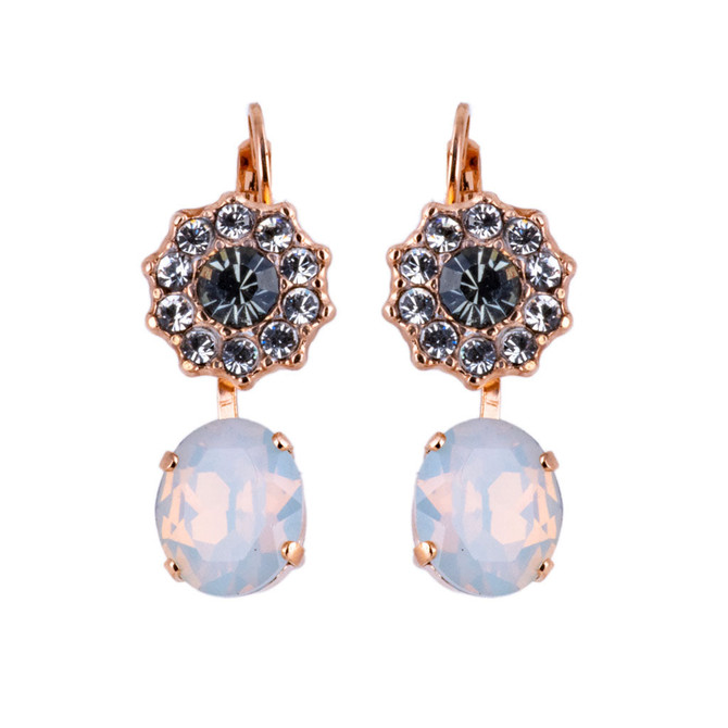 Mariana Lovable Rosette with Oval Dangle Leverback Earrings in Ice Queen - Preorder